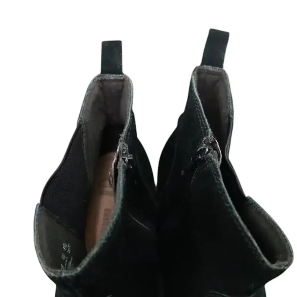 Clarks Shoes Womens 10 Boots Classic Block Heel Leather Nevella Fashion Black